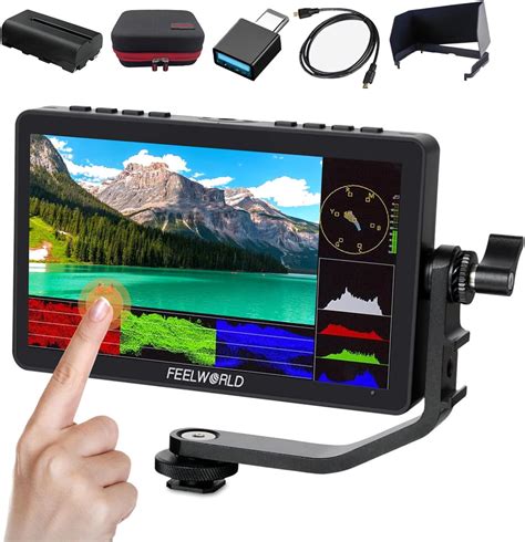 FEELWORLD F5 Pro V4 5 5 Zoll DSLR Kamera HDMI Monitor Bundle Akku