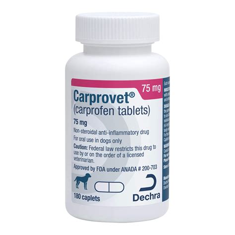 Rx Carprovet (Carprofen) Caplet for Dogs, 75mg 180 ct - Lambert Vet ...
