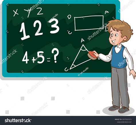 Student Erasing Blackboard Class Cartoon Vector Stock Vector (Royalty Free) 2277527273 ...