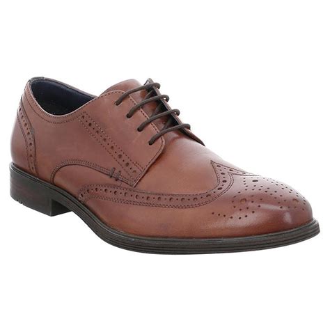 Josef Seibel Mens Jonathan Cognac Lace Up Derby Brogue Shoes