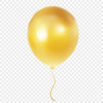 Helium Balloon Vector PNG Images Gold Helium Balloon Isolated On