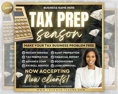 Tax Prep Season Flyer Diy Business Taxes Consultation Boss Taxation