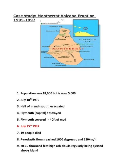 montserrat eruption 1995 case study