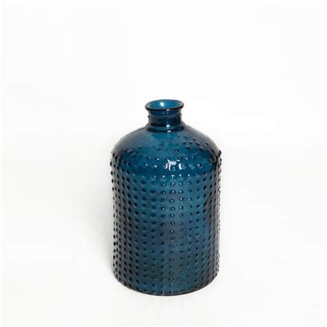 Vase Verre Recycl X Cm Forme Cylindrique Motif Alv Ol En Relief