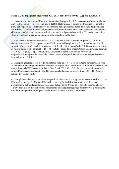 Esercizi Compito Svolti Esercitazione Di Fisica