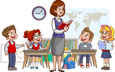 Teacher Teaching Students In Classroom Illustration 13939527 Vector Art