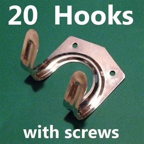 20 Tool Hooks Workshop Garden Shed Storage Garage Double Metal U Hook ...