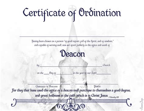 Deacon Ordination Certificate PDF Printable - Etsy