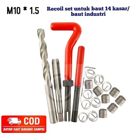 Recoil Set Helicoil Recoil M10x1 5 Cocok Untuk Baut Kunci 14 Kasar