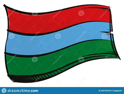 Painted Karelia Flag Waving in Wind Stock Illustration - Illustration of national, federation ...