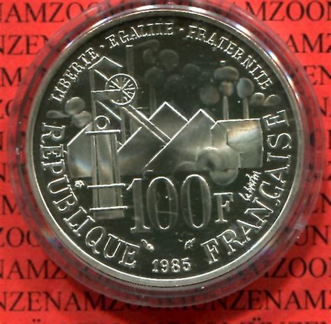 Frankreich 100 Francs Silber 1985 Emile Zola Germinal Pp In Kapsel Und