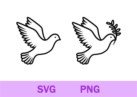 Dove Svg Png Bird Svg Png Dove Clipart Cricut Silhouette Cutting