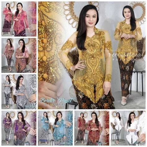 Jual Kebaya Payet Juleha Setelan Kebaya Payet Bali Lengan Panjang Dan