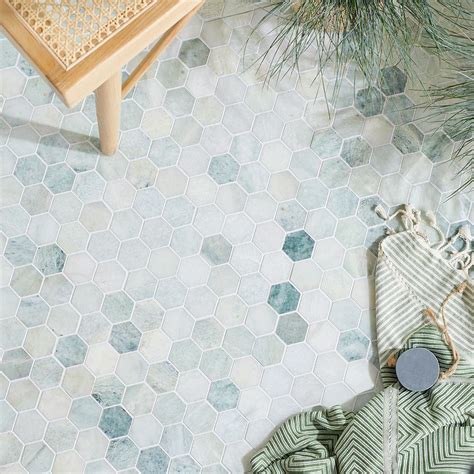 North Haven Hexagon Mosaic Wall Floor Tiles Fired Earth Tiles