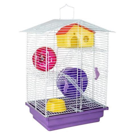 Gaiola De 3 Andares Hamster Teto Aramado Completa Jel Plast