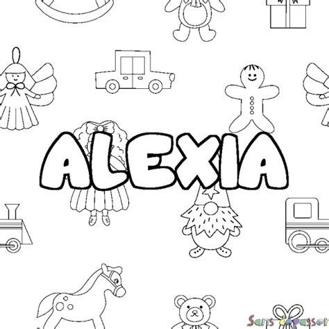 Coloriage Prénom Alexia Décor Jouets Sans Dépasser