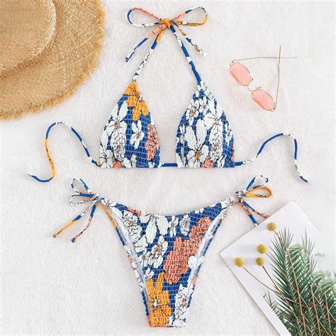 Tponi Womens Swimsuits Two Piece Sets Elastic Blue Tankinis For Women