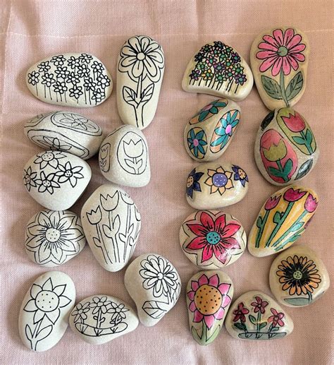 Painted Rocks Kit Set Of Adult Coloring Rocks Craft Kit Mother S Day