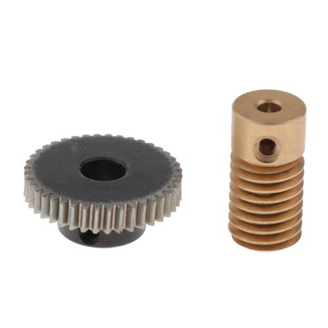 Hifer 0 5 Modulus Steel Worm Gear Wheel Brass Gear Shaft Set Hifer