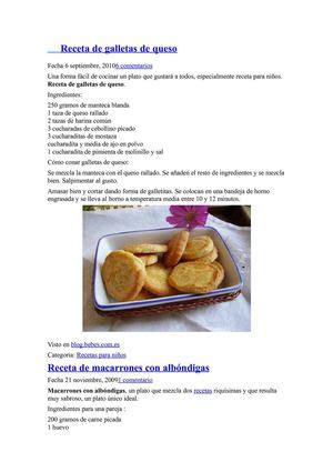 Arriba Imagen Ejemplos De Recetas Para Ni Os De Primaria Abzlocal Mx