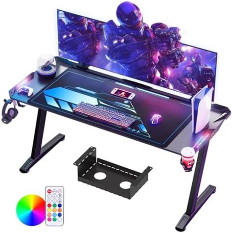 HLONONE 120 X 60 Cm Gaming Tisch Gaming Schreibtisch Mit LED PC Tisch