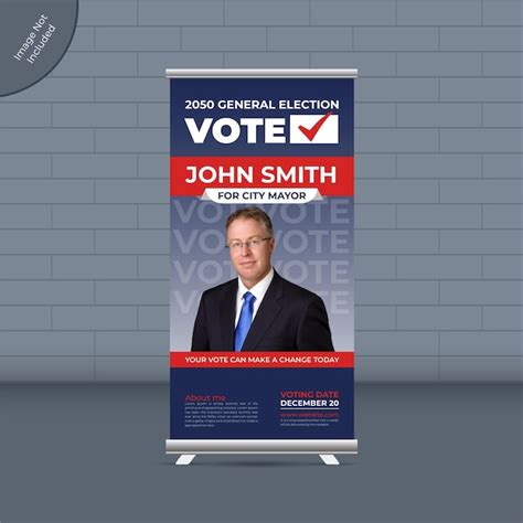 Premium Vector | Election campaign roll-up banner template or Political ...