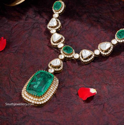 Polki Emerald Necklace Indian Jewellery Designs