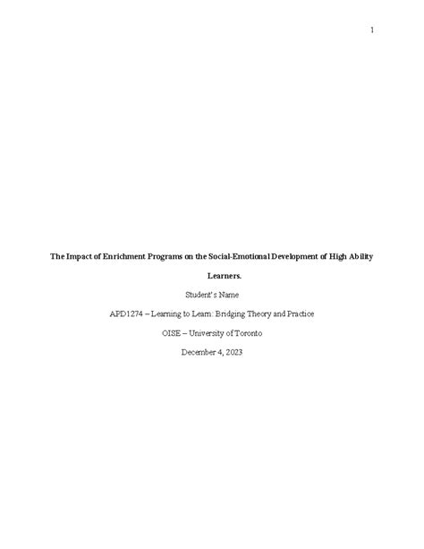 What’s Your Social Media Strategy? - The Impact of Enrichment Programs