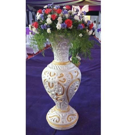 4 Feet Paint Coated Wedding Decorative Fiber Flower Vase Pillar For