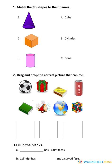 3d Shapes Worksheet Zone