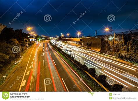 Busy Highway Long Exposure Stock Photo Image Of Long 103471652