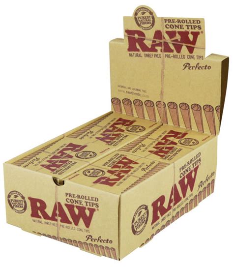 Raw Perfecto Pre Rolled Cone Tips 20pc 20pk Display