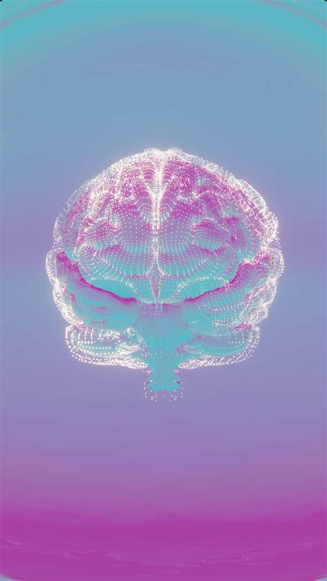 3D Abstract Representation Of A Brain In A Holographic Form The