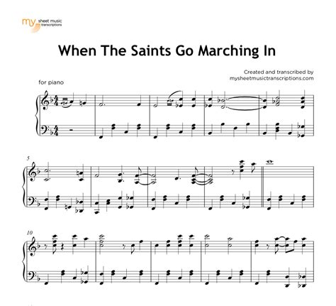 When the saints go marching in - jazz piano sheet music (.pdf) • My ...