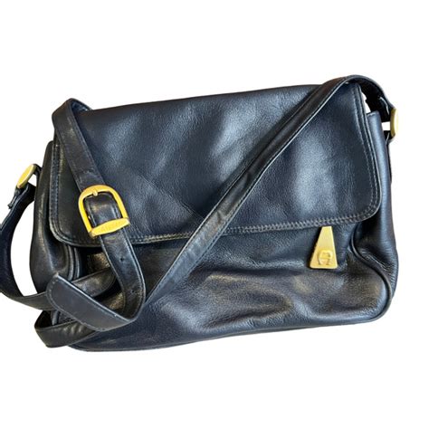 Etienne Aigner Bags Vintage 8s Etienne Aigner Navy Blue Leather