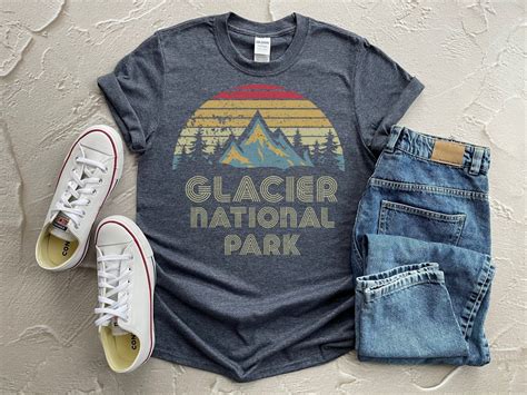 Glacier National Park Shirt Montana Tshirt National Parks Shirt Retro Vintage Tee For Men Women