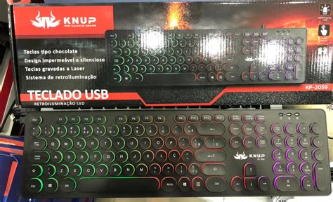 Teclado Knup Led Teclas Redonda Led Rgb Silencioso Kp 2059 WZH