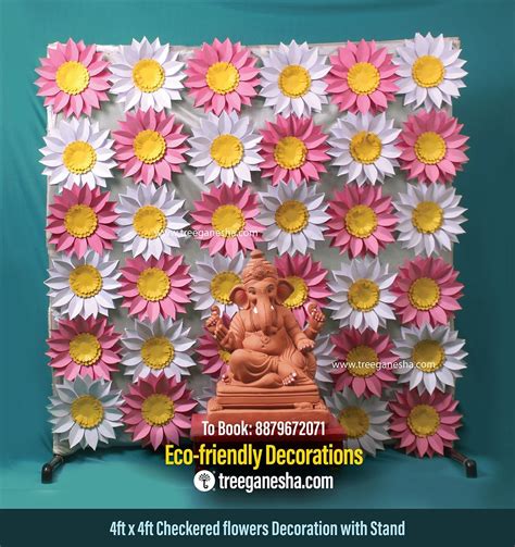 Ganpati Decoration Ideas With Flowers Shelly Lighting