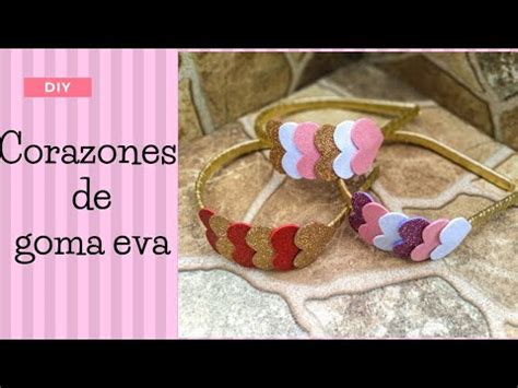 Vincha Con Corazones De Goma Eva Diadema Con Corazones De Foami