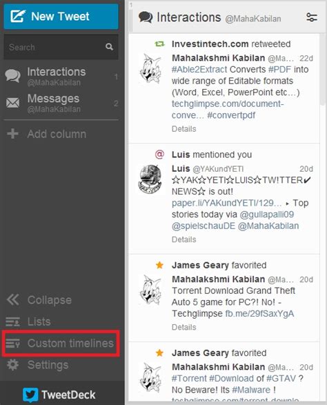 Twitter announces ‘Custom Timelines’ for Tweetdeck! - Techglimpse