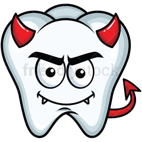 Winking And Smiling Tooth Emoji Cartoon Vector Clipart Friendlystock