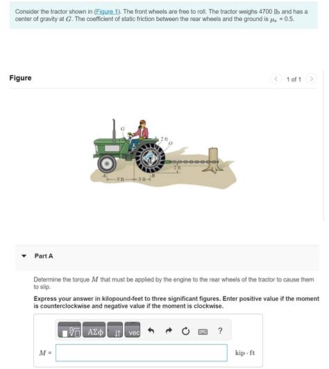 Solved Consider The Tractor Shown In The Front Wheels