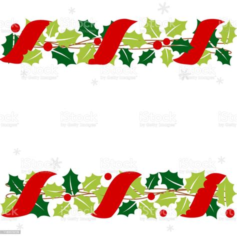 Christmas Wreath With Red Ribbon Stock Illustration Download Image