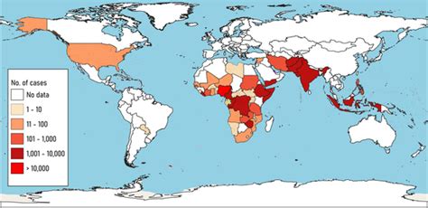 Choropleth Map Showing The Global Measles Outbreaks Between January