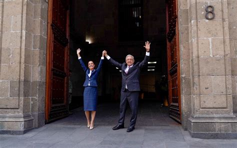 Claudia Sheinbaum se reunió con el presidente López Obrador en Palacio