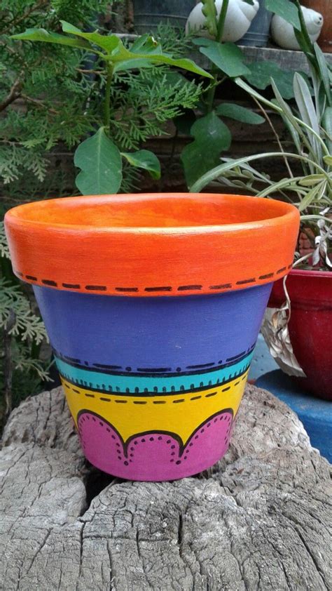 Maceta Pintada A Mano N Decorated Flower Pots Painted Plant Pots