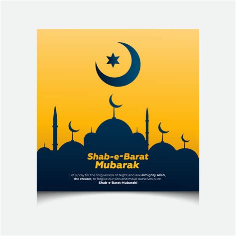 Minimal Shab E Barat Mubarak Social Media Post Design For 2024 Shab E