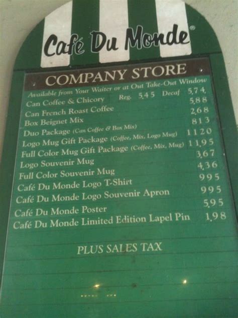 Cafe Du Monde menu~! | French roast coffee, Logo mugs, Beignet mix