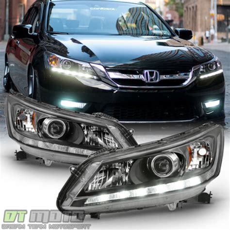 For Honda Accord Sedan Halogen W Led Drl Headlights