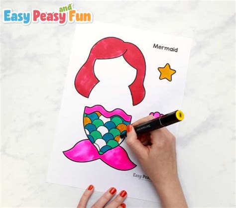 Disguise a Turkey as a Mermaid Craft Template - Easy Peasy and Fun